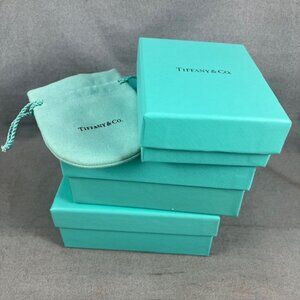 3 empty Tiffany & Co. Authentic Jewellery Gift boxes with 1 dust bag